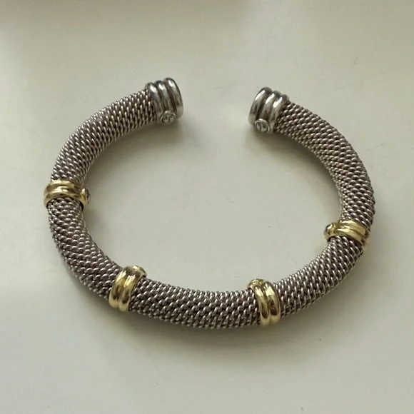 Scott Kay Silver and Gold Mesh Bracelet - Picture 4 of 8